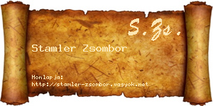 Stamler Zsombor névjegykártya